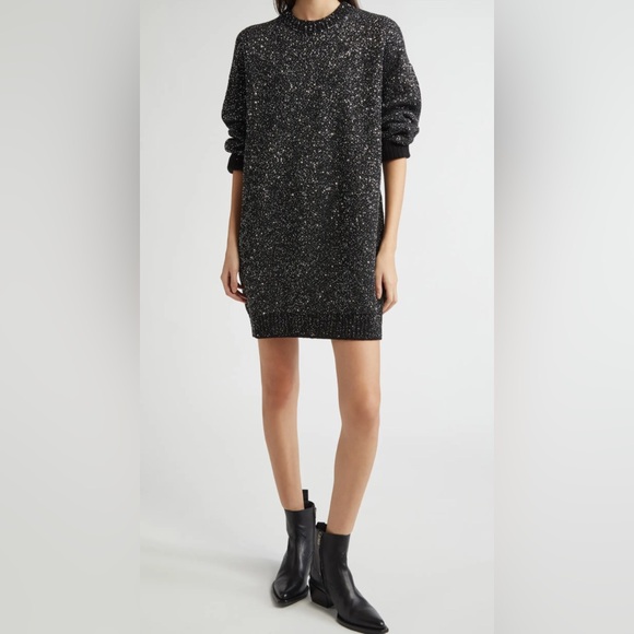Golden Goose Sequin Wool Blend Oversize Sweater Dress Size Medium - Picture 1 of 9
